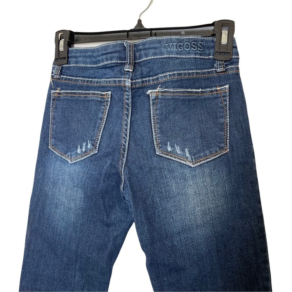 Vigoss Girl's The Jagger Ankle Skinny Super Stretch Denim Jeans Blue Star 12 - Picture 6 of 7